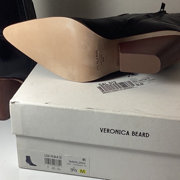 Veronica Beard Black Leather Ankle Boots - Picture 16 of 16